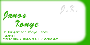 janos konye business card