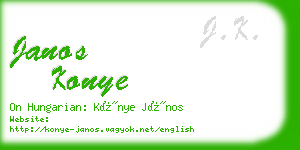 janos konye business card